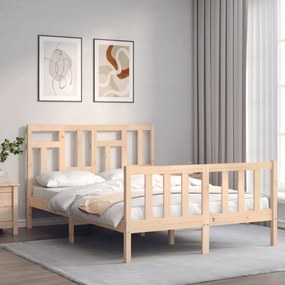 Cama sem colchão 140x200 cm madeira de pinho maciça