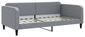 Sofá-cama c/ gavetão e gavetas 100x200 cm tecido cinzento-claro