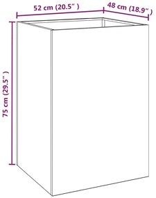 Vaso/floreira 52x48x75 cm aço corten