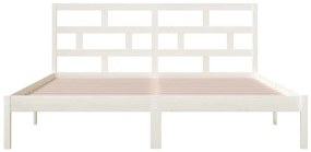 Estrutura cama pequena casal 120x190 cm pinho maciço branco