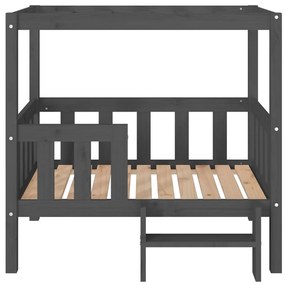 Cama para cães 95,5x73,5x90 cm madeira de pinho maciça cinza