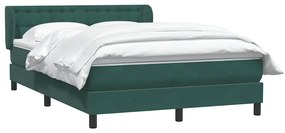 Box Cama primavera com Colchão Verde Escuro 140x210 cm Veludo