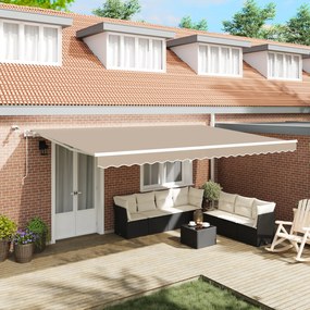 vidaXL Toldo Retrátil Automático com LED Bege 500x300 cm