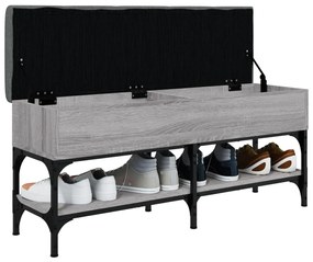 Banco sapateira 102x32x45 cm derivados madeira cinzento sonoma