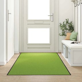 vidaXL Tapete de Entrada Verde e Preto 120 x 250 cm Poliamida e PVC