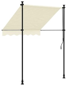 Toldo retrátil 150x150 cm tecido e aço cor creme