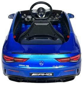 Carro elétrico para crianças Mercedes CLA45s AMG, 12V pneus de borracha EVA, banco em pele artificial Azul