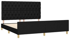 Estrutura de cama sem colchão 160x200 cm tecido preto