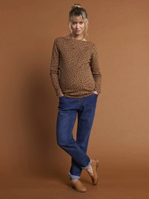 Jeans direitos com faixa, para grávida, Seamless da ENVIE DE FRAISE ganga brut