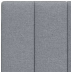 Cama com colchão 90x200 cm tecido cinzento-claro