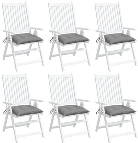 Almofadões de cadeira 6 pcs 50x50x7 cm tecido oxford cinzento