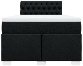 Cama boxspring com colchão 120x190 cm tecido preto