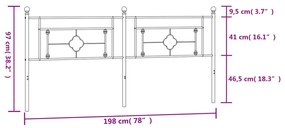 Cabeceira de cama 193 cm metal branco