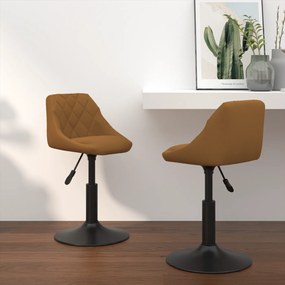 Cadeiras de Jantar Giratórias 2 pcs Veludo Castanho