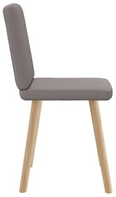 Cadeiras de jantar 2 pcs tecido cinzento-acastanhado