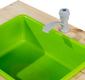 Caixa de areia de madeira para crianças exterior com cozinha Aksent 200 x 140 cm cinzenta