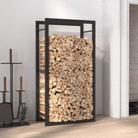 350305 vidaXL Suporte para lenha 50x28x94 cm aço preto mate
