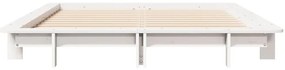 Cama sem colchão 120x190 cm madeira de pinho maciça branco
