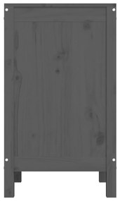 Caixa para roupa 44x44x76 cm madeira de pinho maciça cinzento