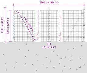 Cerca Euro com 13 Postes Flangeados 1x25 m Aço Galvanizado