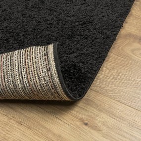 Tapete shaggy de pelo alto PAMPLONA 80x150 cm preto