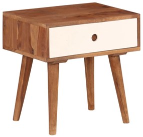 Mesa de cabeceira em madeira de acácia maciça 45x30x45 cm