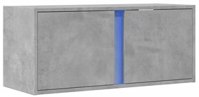 Móvel de parede p/ TV c/ luzes LED 80x31x35 cm cinzento cimento
