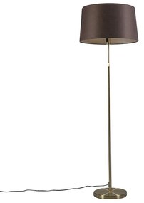 Candeeiro de pé dourado/latão com abajur castanho 45 cm ajustável - Parte Design,Moderno