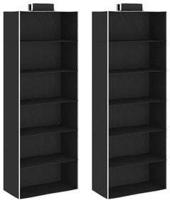 vidaXL Arrumação suspensa para armário 6 compartimentos 2 pcs tecido