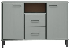 Aparador c/ pernas de metal 113x40x77 madeira maciça OSLO cinza