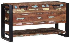 Caixa de Armazenamento Multicolorida 80x35x45 cm em Madeira Recuperada