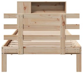 Cama com estante sem colchão 100x200 cm pinho maciço