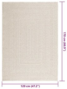 Tapete ZIZUR creme 120x170cm aspeto de juta interior e exterior