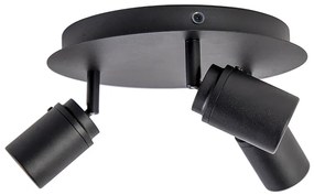 Foco de banheiro moderno preto 3 luzes IP44 - Ducha