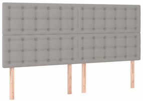 Estrutura de cama sem colchão 160x200 cm tecido cinzento-claro