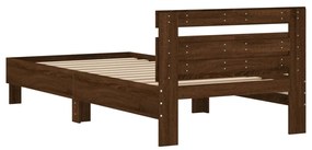 Estrutura cama c/ cabeceira derivados madeira carvalho castanho