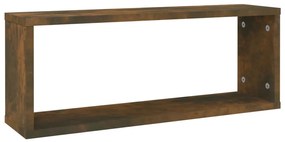 Prateleiras parede 6 pcs madeira processada 60x15x23 cm fumado