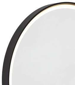 Espelho de banheiro preto 50cm LED dimmer de toque - MIRAL Moderno