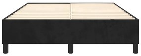 Estrutura de cama sem colchão 140x190 cm veludo preto