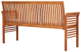 Banco de jardim 3 lugares c/ almofadão 150 cm acácia maciça