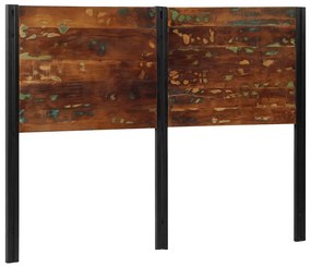 Cabeceira de cama 140 cm madeira recuperada maciça/ferro