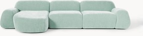 Sofá de canto modular em teddy Wolke (4 lugares)