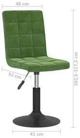 Cadeiras de jantar giratorias 2 pcs veludo verde-escuro
