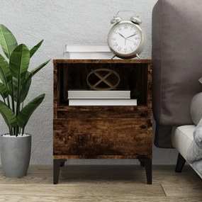 vidaXL Mesa de cabeceira 40x35x50 cm cor carvalho fumado