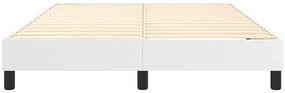 Estrutura de cama 140x190 cm couro artificial branco