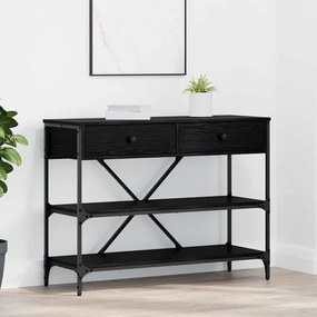 vidaXL Mesa de Console Carvalho Preto 100x34.5x75 cm Madeira Engenheirada