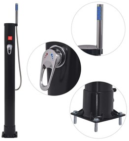 91231 vidaXL Chuveiro solar 8 L PVC aço