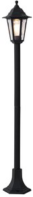 Poste de exterior clássico preto 122cm IP44 - New Haven Hammered