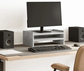 vidaXL Suporte para monitor 42x24x16 cm deriv. madeira cinza cimento