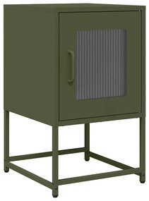 Mesa cabeceira 36x39x60,5 cm aço laminado a frio verde-azeitona
